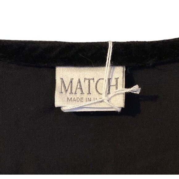 Black Velvet Sleeveless Pull-On Jumper Dress With Pockets By Match Size M - Picture 3 of 5